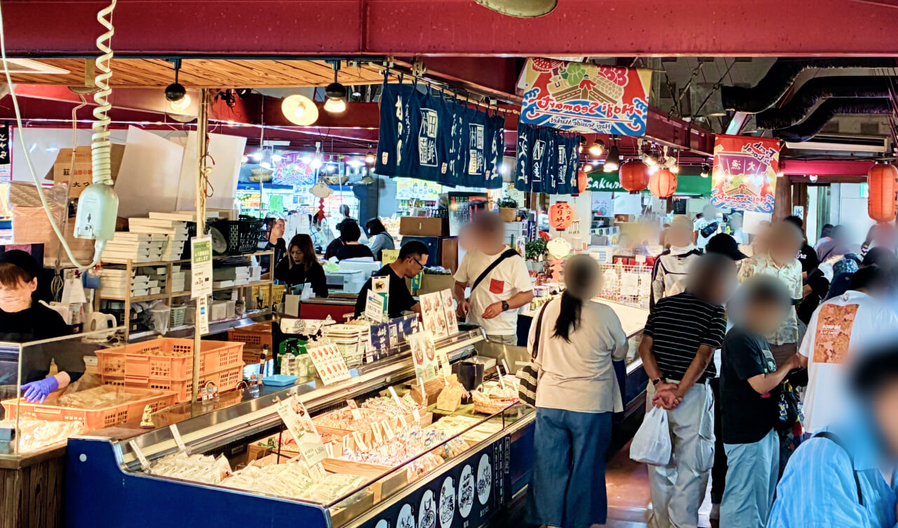 市場の売場の様子